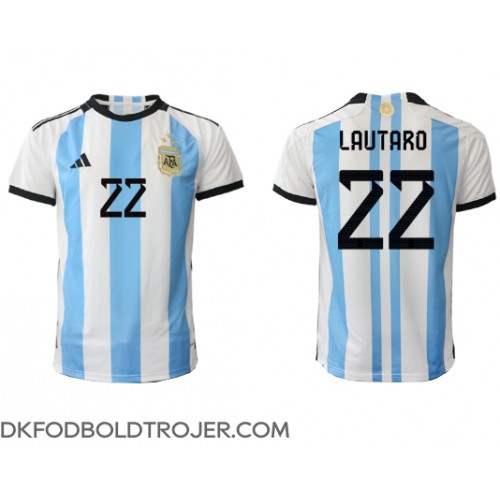 Billige Argentina Lautaro Martinez #22 Hjemmebane Fodboldtrøjer VM 2022 Kortærmet